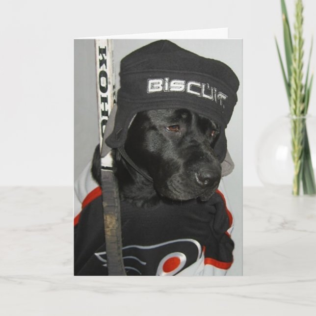 Cartão De Festividades Feliz Feriado sem Hockeyless (de 2004) (Frente)