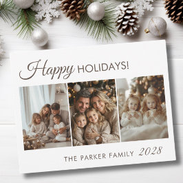 Cartão De Festividades Feliz Feriados! 3 Foto, Branco,Mínimo
