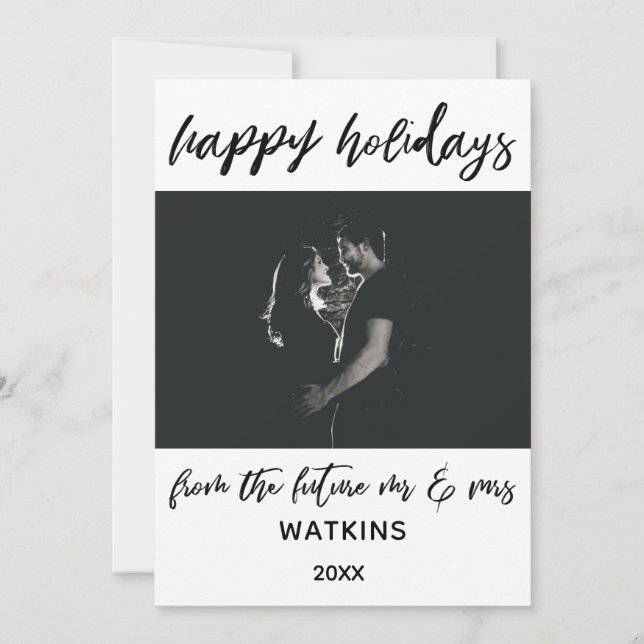 Cartão De Festividades Feliz Férias do Futuro Sr. e Sra. Foto (Frente)