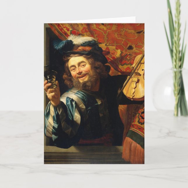 Cartão De Festividades Feliz Fiddler - Van Honthorst (Frente)