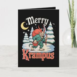Cartão De Festividades Feliz Folclore do Krampus Natal Terror Xmas