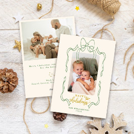 Cartão De Festividades Feliz Foto da Família de Arcos de Natal Retro