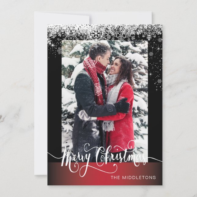 Cartão De Festividades Feliz Foto de Natal (Frente)