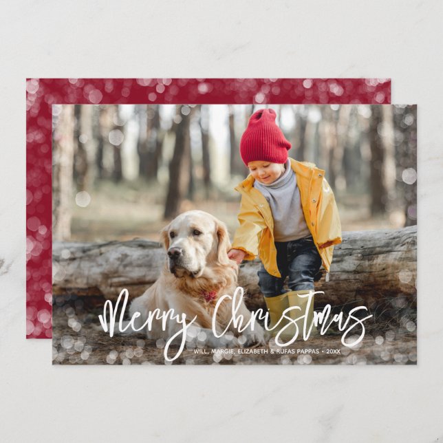 Cartão De Festividades Feliz Foto de Natal (Frente/Verso)