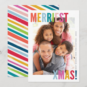 Cartão De Festividades FELIZ FOTO DO NATAL FOTO moderna da família corajo