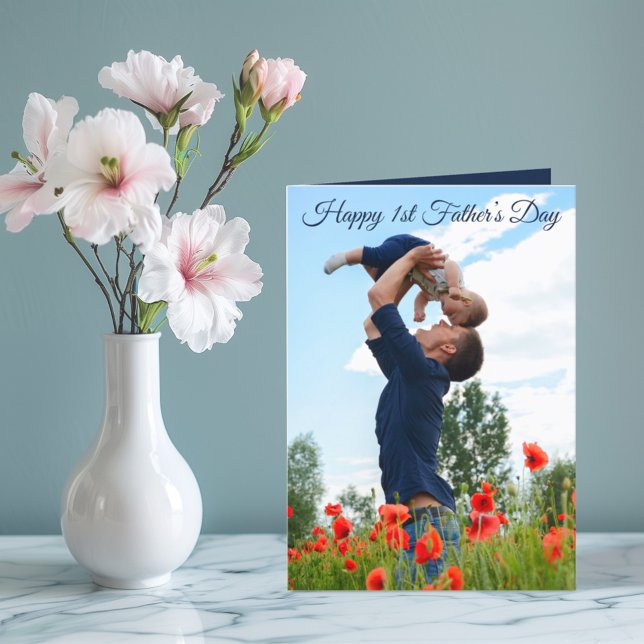 Cartão De Festividades Feliz Foto Personalizada do Primeiro Pai da Esposa (Criador carregado)