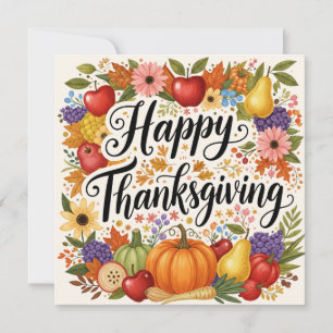 Cartão De Festividades Feliz Fruta de Ação de Graças, Colheita de Queda V