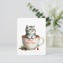 Feliz Gato De Natal Em Uma Caneca - Natal
