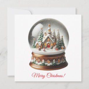 Cartão De Festividades Feliz Globo de Neve de Natal
