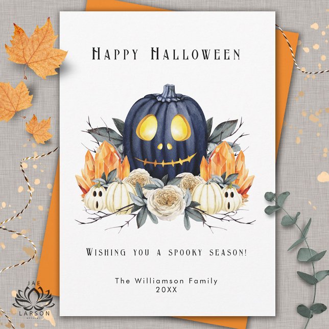 Cartão De Festividades Feliz Halloween Abóboras de Samhain Assustador Cri (Criador carregado)