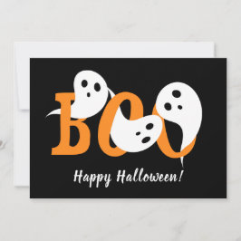 Cartão De Festividades Feliz Halloween Boo Fantasmas Negros