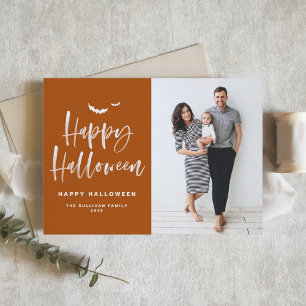 Cartão De Festividades Feliz Halloween Brussel Lettering Burnt Orange Pho