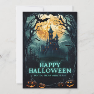 Cartão De Festividades Feliz Halloween Casa Assombrada