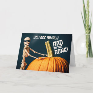 Cartão De Festividades Feliz Halloween Mau até os Ossos Esqueleto