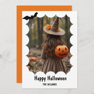 Cartão De Festividades Feliz Halloween Modern One Photo