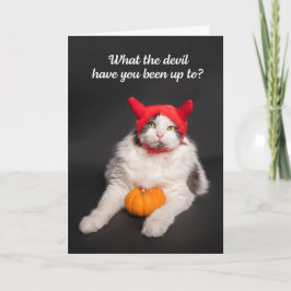 Cartão De Festividades Feliz Halloween para qualquer gato em fantasia de 