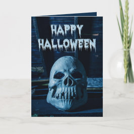 Cartão De Festividades Feliz Halloween para qualquer pessoa Crânio assust