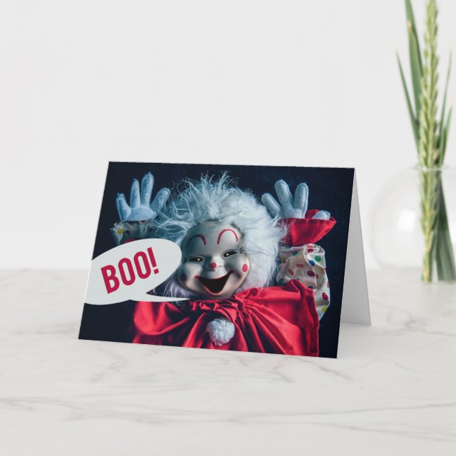 Cartão De Festividades Feliz Halloween para quem tem humor de boneca de p (Frente)