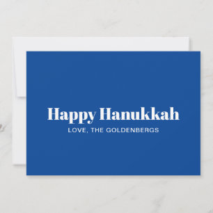 Cartão De Festividades Feliz Hanukkah, branco minimalista, personalizado