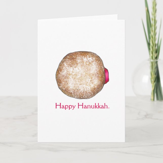 Cartão De Festividades Feliz Hanukkah Chanukah Jelly Rosquinha Sufganiyot (Frente)