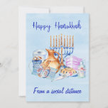 Cartão De Festividades Feliz Hanukkah de uma divisa social<br><div class="desc">Este design pode ser personalizado na área fornecida pela alteração da foto e/ou do texto. Ou pode ser personalizado escolhendo o clique para personalizar outra opção e excluir ou alterar a cor do plano de fundo, adicionar texto, alterar a cor ou o estilo do texto ou excluir o texto de...</div>