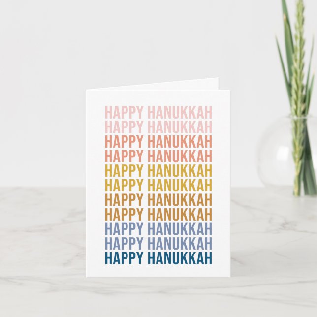 Cartão De Festividades Feliz Hanukkah Design de Arte Colorida (Frente)