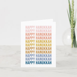 Cartão De Festividades Feliz Hanukkah Design de Arte de Palavras Colorido