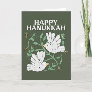 Cartão De Festividades Feliz Hanukkah Doves da Paz