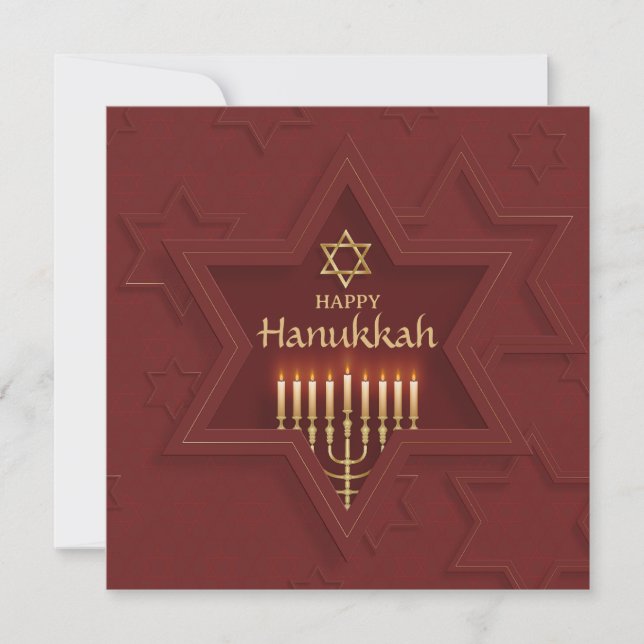 Cartão De Festividades Feliz Hanukkah Elegante (Frente)