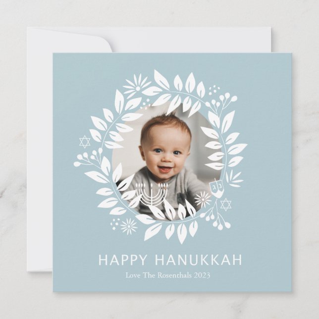 Cartão De Festividades feliz hanukkah floral (Frente)