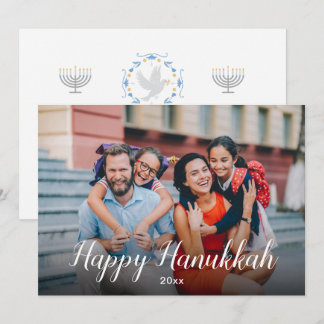 Cartão De Festividades Feliz Hanukkah Foto Moderna Alegre e Pacífica
