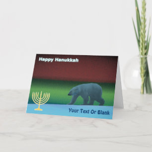 Cartão De Festividades Feliz Hanukkah - Luzes Polares Urso Polar
