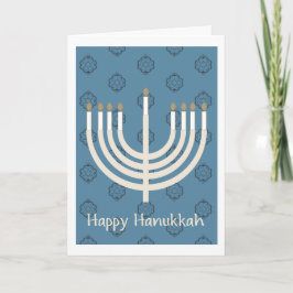 Cartão De Festividades Feliz Hanukkah Menorah/Estrela do padrão David 2