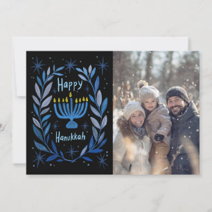 Cartão De Festividades Feliz Hanukkah Menorah Mão Desenhada FOTO PERSONAL