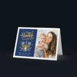 Cartão De Festividades Feliz Hanukkah Peace Love Latkes Foto<br><div class="desc">Envie seus desejos com este Cartão com fotos de Feriado que apresenta um incrível script e símbolo de Hanukkah feliz para realçar sua mensagem de saudação.</div>