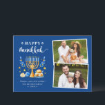 Cartão De Festividades Feliz Hanukkah Peace Love Lights Stars 2 Foto<br><div class="desc">Envie seus desejos com este Cartão com fotos de Férias que apresenta um Script Hanukkah e Símbolos de Férias Judaicas impressionantes para realçar sua mensagem de saudação.</div>