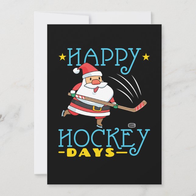 Cartão De Festividades Feliz Hockey Days Papais noeis de Natal (Frente)