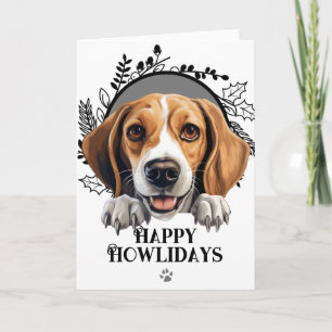 Cartão De Festividades Feliz Howlidays American Foxhound Cão Natal 
