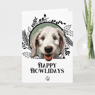 Cartão De Festividades Feliz Howlidays Bedlington Terrier Cão Natal