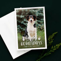 Feliz Howlidays Black White Puppy Dog Foto
