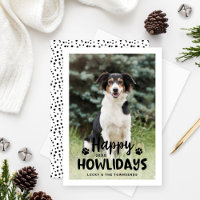 Feliz Howlidays Black White Puppy Dog Foto