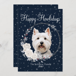 Cartão De Festividades Feliz Howlidays Cachorro Mestiço