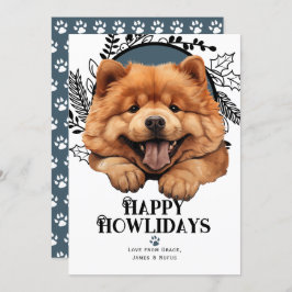 Cartão De Festividades Feliz Howlidays Chow Chow Dog