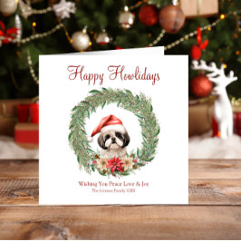 Cartão De Festividades Feliz Howlidays Cute Lhasa Apso