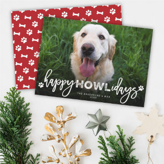 Cartão De Festividades Feliz Howlidays Escoteiro Escovar Pet Fotografia d