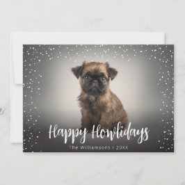 Cartão De Festividades Feliz Howlidays Foto de Cachorro Fofo de Natal