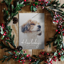 Cartão De Festividades Feliz Howlidays | Foto de Cachorro Moderno, Natal
