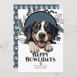 Cartão De Festividades Feliz Howlidays Grande Cão-de-Montanha Suíço
