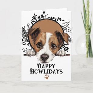 Cartão De Festividades Feliz Howlidays Jack Russell Terrier Cão Natal