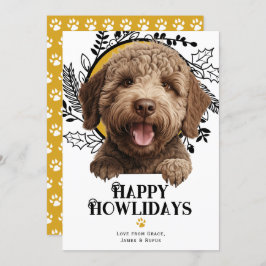 Cartão De Festividades Feliz Howlidays Lagotto Romagnolo Dog